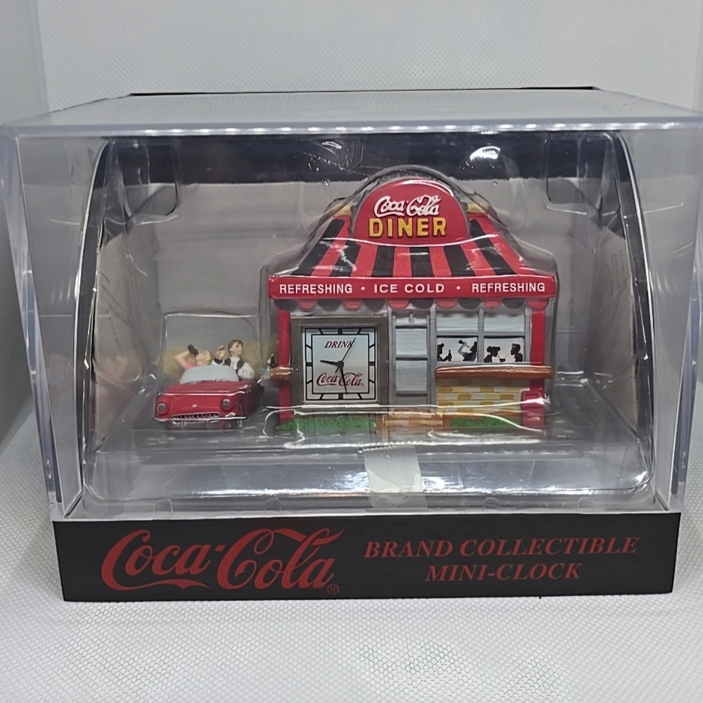 Vintage Coca-Cola Drive Thru Clock Figurine